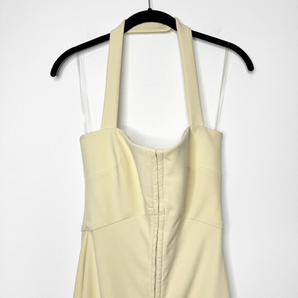 House of CB Mia Ecru Halter Maxi Dress Cream Size Small - Picture 4 of 14